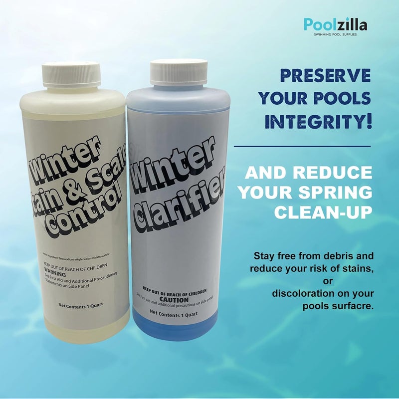 Poolzilla 24,000 Gallon Winterizing Kit, Closing Kit for Above and In-Ground Pools, Includes 1 Qt. Winter Clarifier, 1 Qt. Winter Control, 2 Lbs Winter Shock, 2 Lbs Winterizer - Image 4